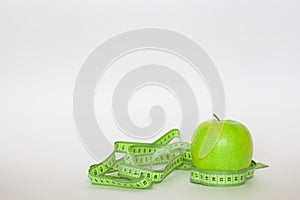 Green apple and the ruler