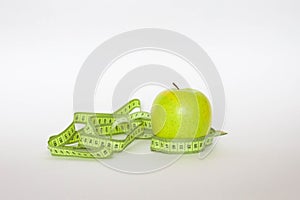 Green apple and the ruler