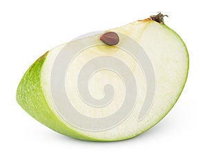 Green apple slice on white