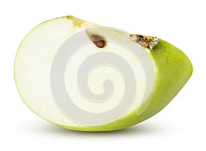 Green apple sliced isolated on a white background