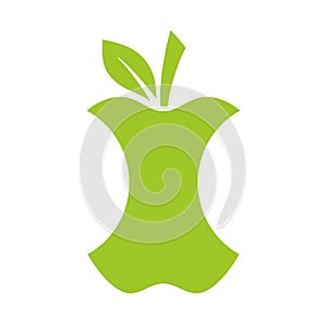Green apple stub vector icon photo