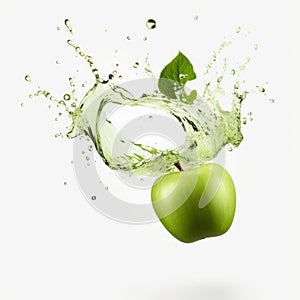 Innovative Graphic Design: Green Apple And Wine Splash Art photo