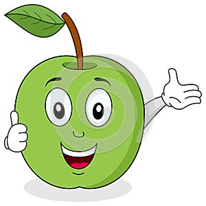 Green Apple Thumbs Up Character