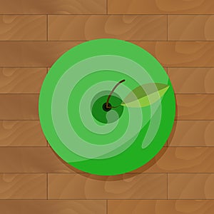 Green apple top view vector