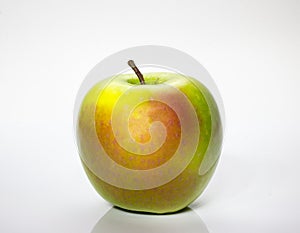 Green apple on a white background