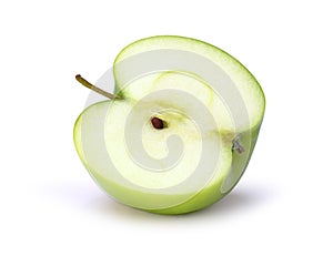 Green apple on white background.