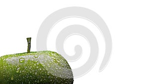 Green Apple on White Background