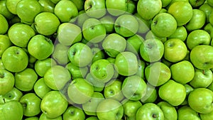 Green apples in bulk