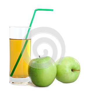 Green apples and juice