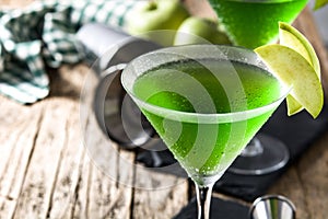 Green appletini cocktail