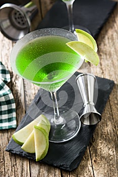 Green appletini cocktail
