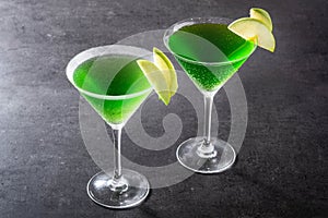 Green appletini cocktail