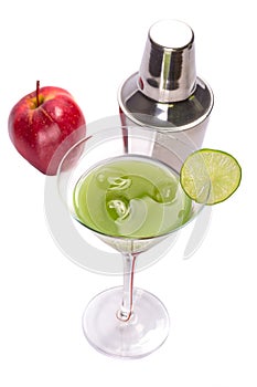 Green Appletini cocktail.