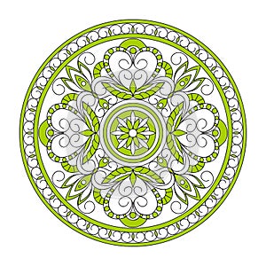 Green arabesque mandala