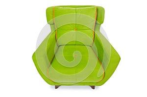 Green armchair isolated on the white