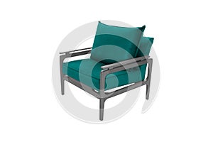 Green fabric and wood armchair modern designer