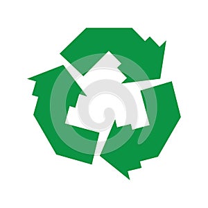 green arrow recycle logo vector icon template