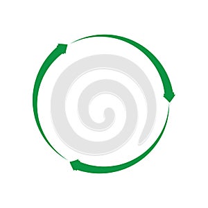 green arrow recycle logo vector icon template