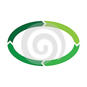 green arrow recycle logo vector icon template