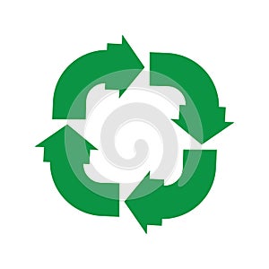 green arrow recycle logo vector icon template