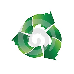 green arrow recycle logo vector icon template