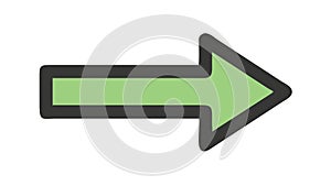 Green Arrow Right Direction Next Navigation Icon, vector design Generative AI