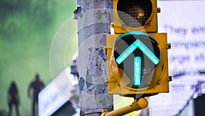 Green arrow traffic signal in new york city