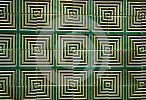 Green art deco tiles