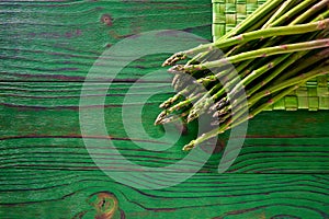 Green asparagus fresh on wood table