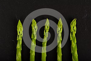 Green Asparagus on Slate