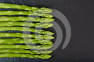 Green Asparagus on Slate
