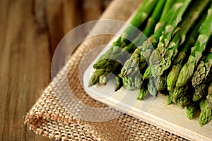 Green asparagus stalks