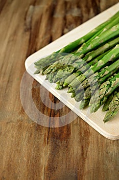 Green asparagus stalks