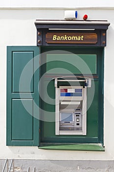 Green ATM cash dispense device