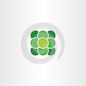 green atom suqare with circle logo vector icon