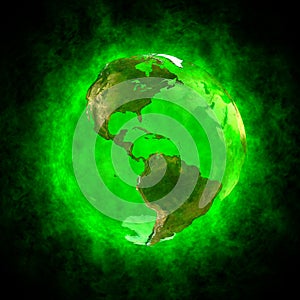 Green aura of Earth - America