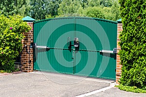 Automatic electric gates in a private house photo