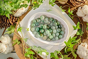 Green aventurine beads photo