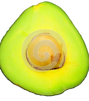 green avocado with a large seed in the middle