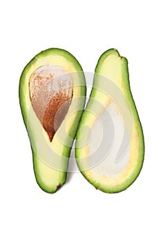 Green avocado with nucleus