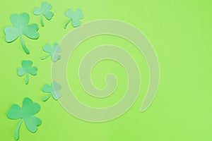 Green Background Background for St. Patrick`s Day Holiday with copy space