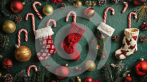 A green background with a bunch of red