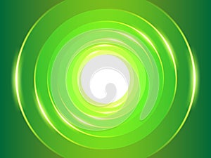 Green background with circles and glow and zoom