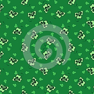 Green background clover seamless pattrn photo