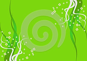 Green background with flowers