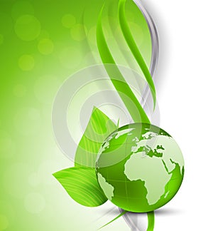 Green background with globe