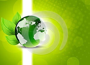 Green background with globe