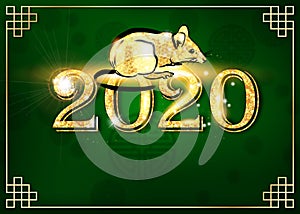 Green background for the New Year of the Metal Rat 2020