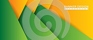 Green background with orange and yellow color composition in abstract. Abstract backgrounds with a combination of lines and circle