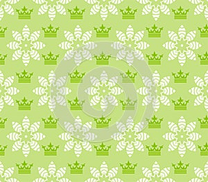 Green background pattern. Background image in retro style. Seamless pattern, wallpaper texture